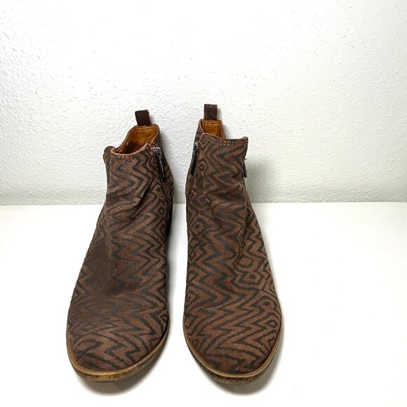 Lucky Brand Basel Booties Womens Size 8.5 Tribal Boho Ankle Boots Leather Suede - Picture 5 of 15